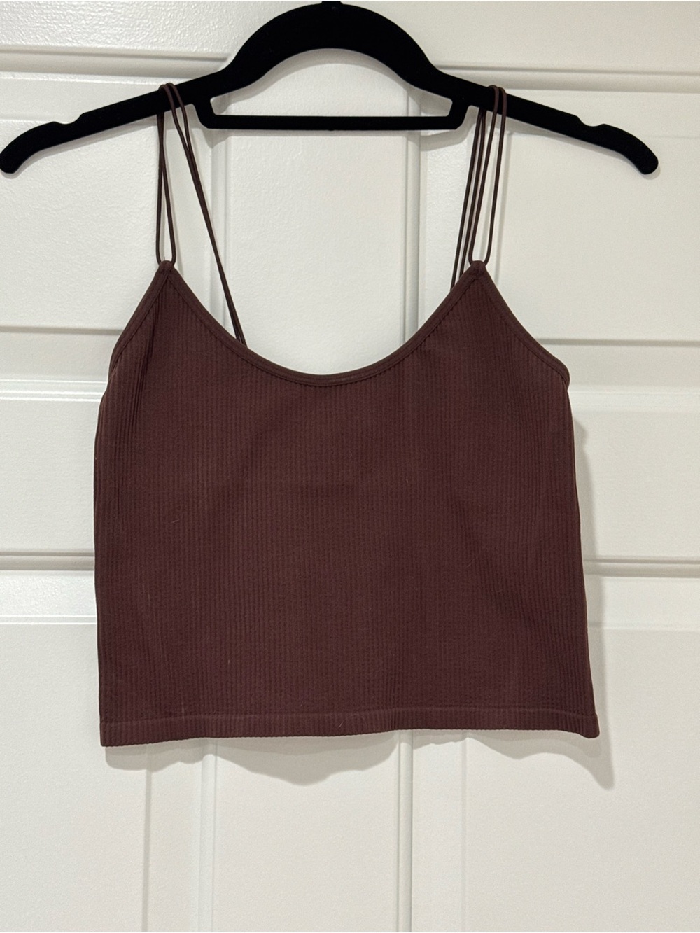 Zara Brown Ribbed Double Strap Cami Top XS/S